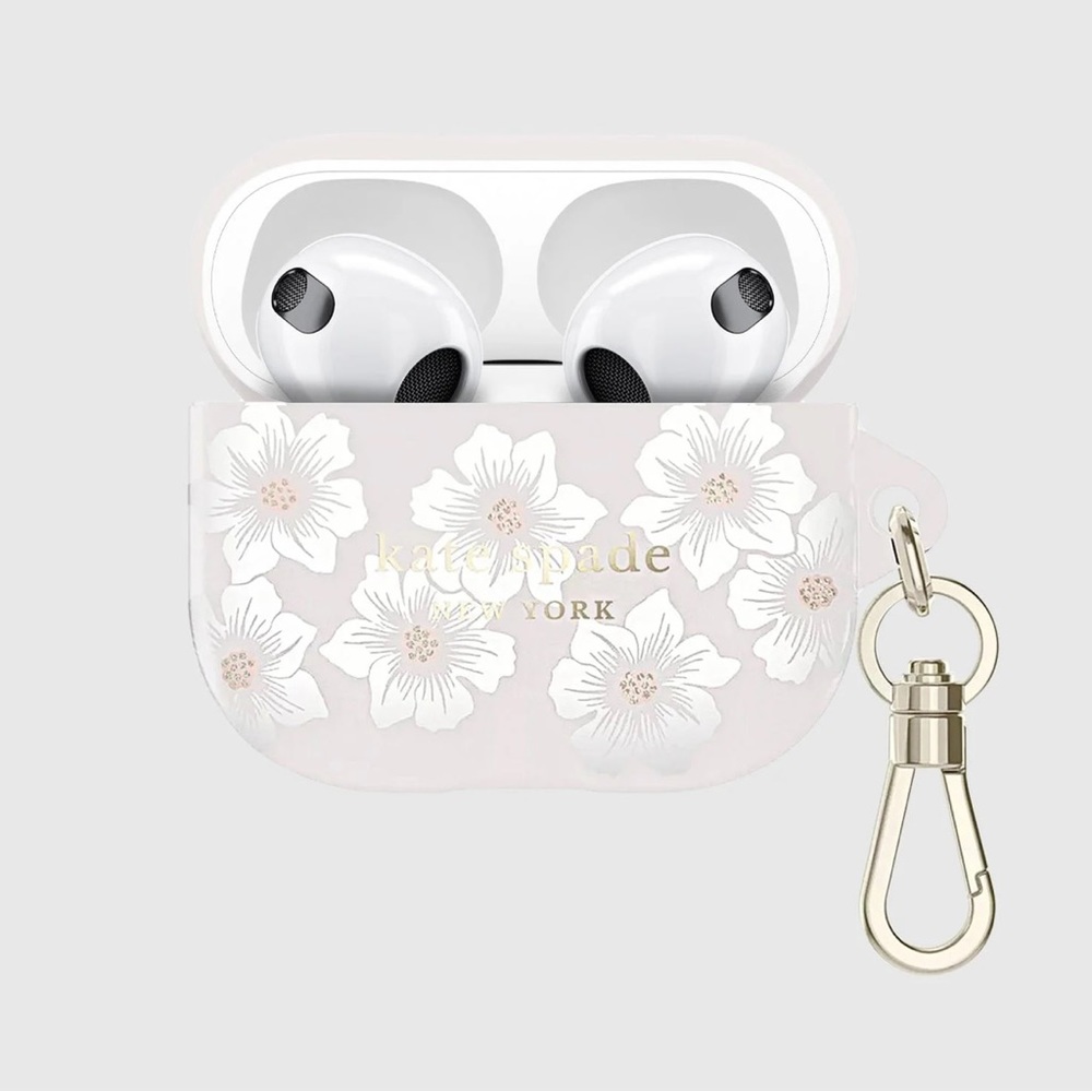 kate spade Floral AirPods Case - White and Gold